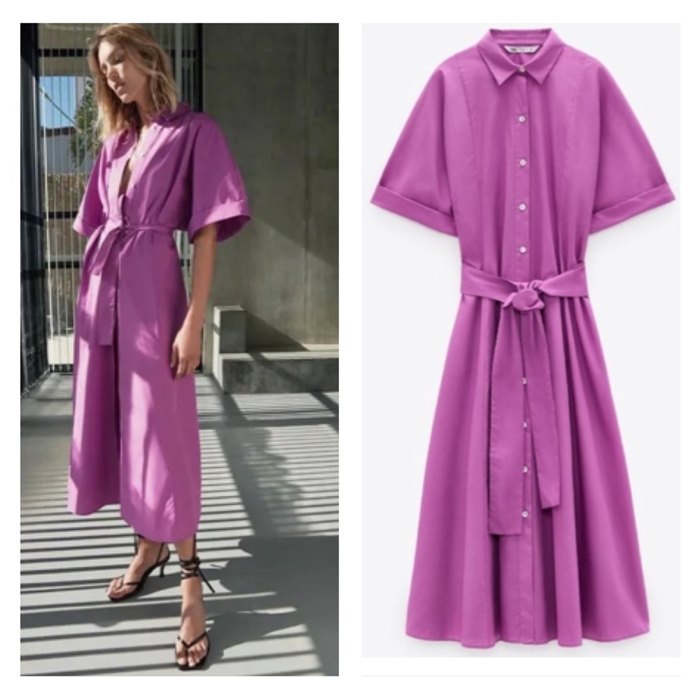 Zara Poplin Shirt Dress